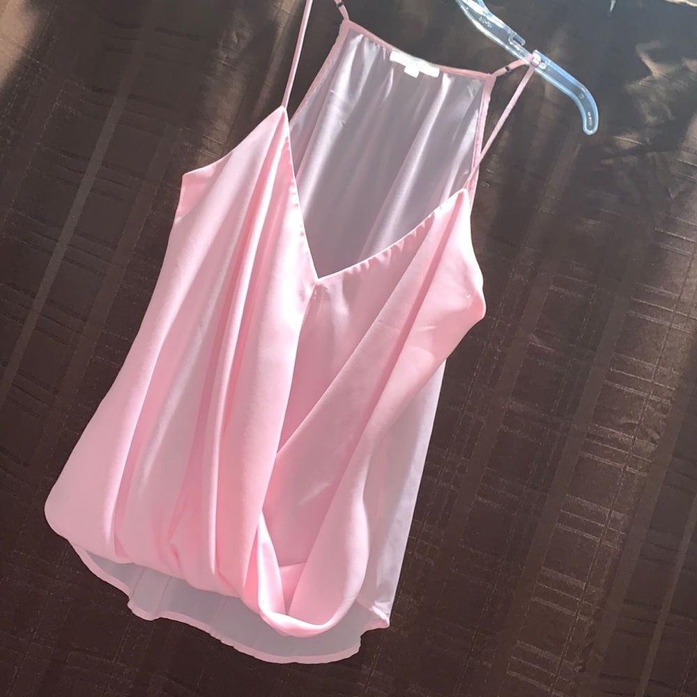 Pink cross/wrap front tank
